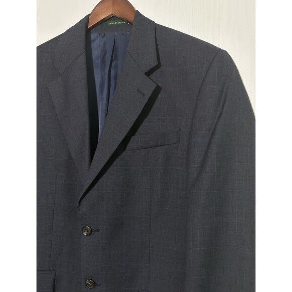 Lauren Ralph Lauren Blazer Men's 38R Blue Plaid 100% Wool 2-Button Suit Jacket - Picture 3 of 11